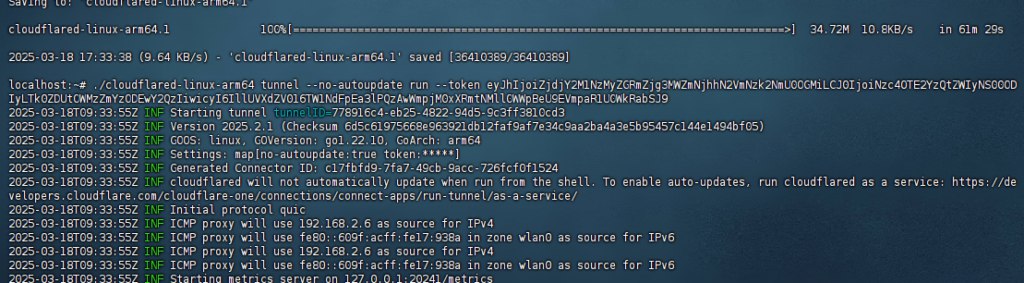 使用本地手机下载termux安装Apline系统后运行Alist再用命令下载Cloudflared Tunnel运行隧道后优选域名